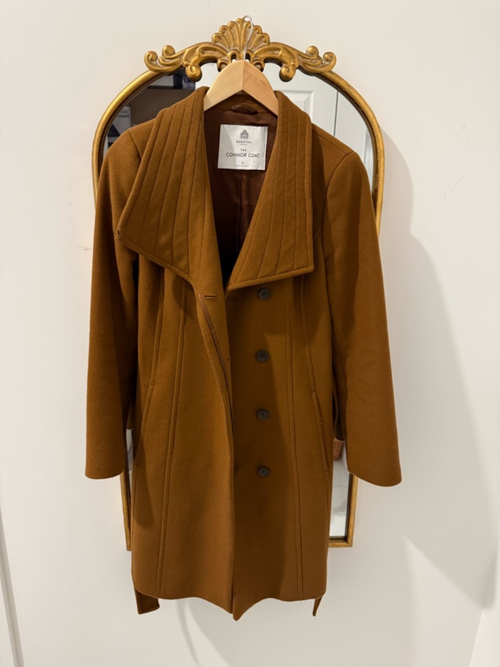Babaton Chestnut Brown Wool Trench Coat